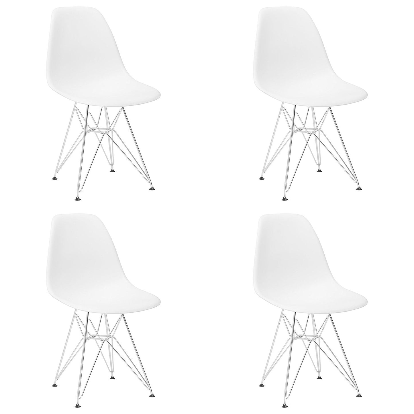 Set of 4 Modern Style Dining Chair, Shell Lounge Plastic Chair for Kitchen, Dining, Bedroom, Living Room Mid-Century Modern Side Chairs with Wooden Walnut Legs