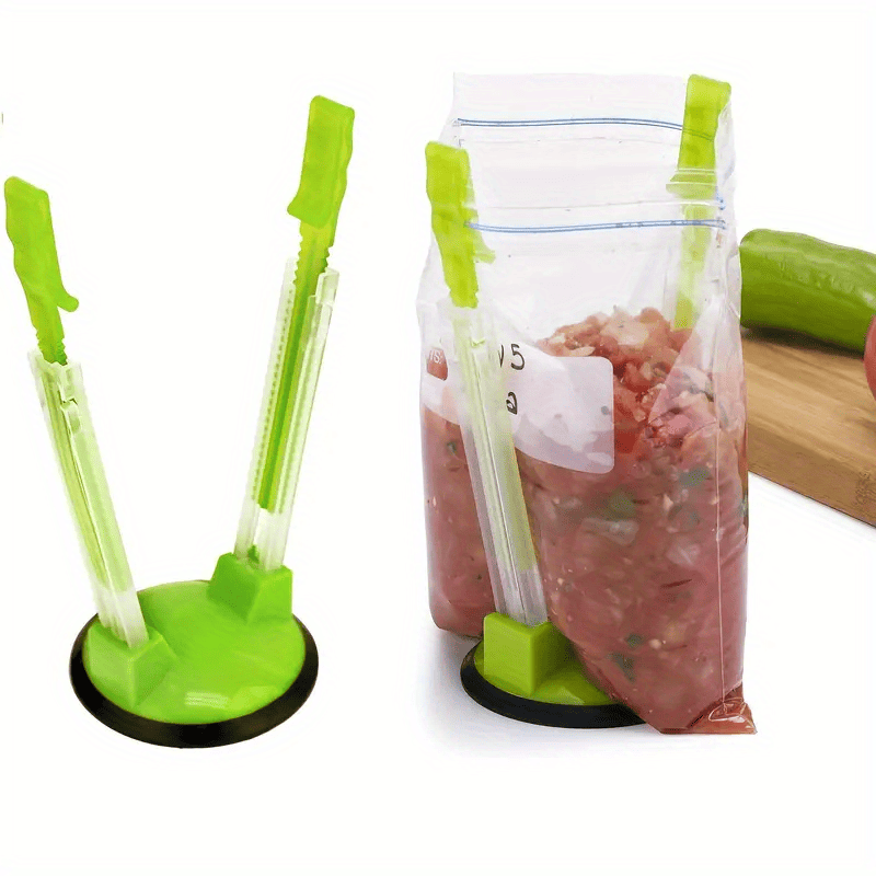 Bag Holder For Plastic Bags, Sandwich Holder, Food Storage Bags Clip, Best Opener For Freezer & Storage Baggie, Ideal Plastic Kitchen Gadget, No Hassle Cooking Solutions For A Clean Pour