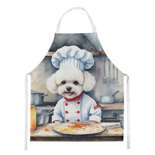 Bichon Frise The Chef Apron Cooking Kitchen Server Baking Crafts Gardening for Adult Women Men, Unisex, Large, Multicolor